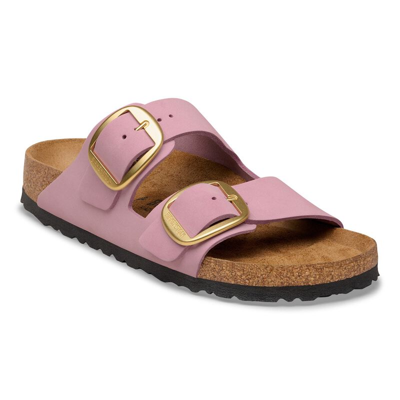 BIRKENSTOCK Arizona Big Buckle Nubuck Leather Orchid Soft Sole detail
