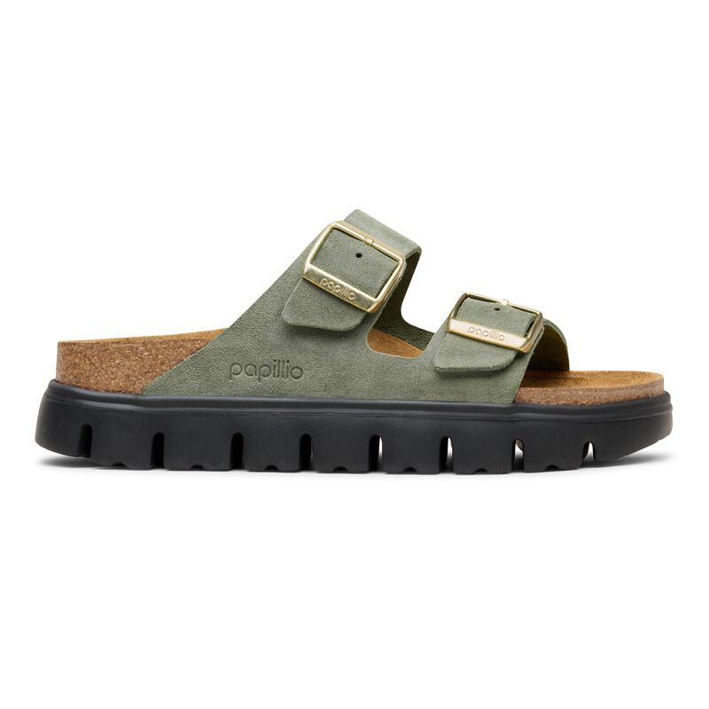 BIRKENSTOCK Arizona Platform Suede Leather Thyme Classic Fit detail