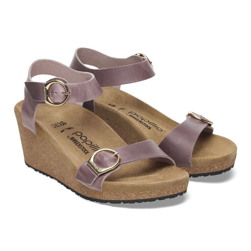 BIRKENSTOCK Soley Leather Lavender City Comfort detail