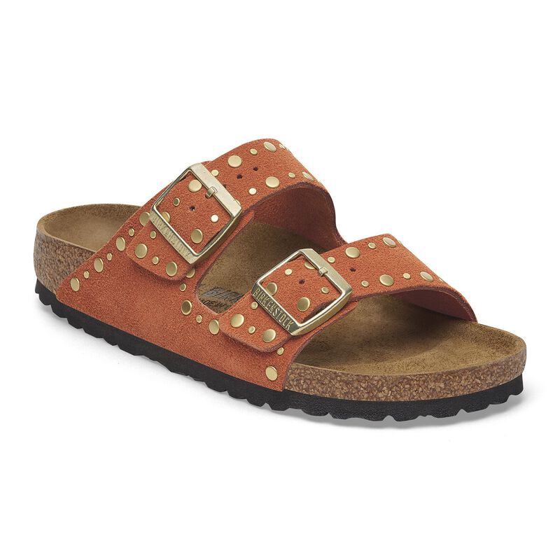 BIRKENSTOCK Arizona Rivet Suede Leather Stone Blue Trail Easy detail