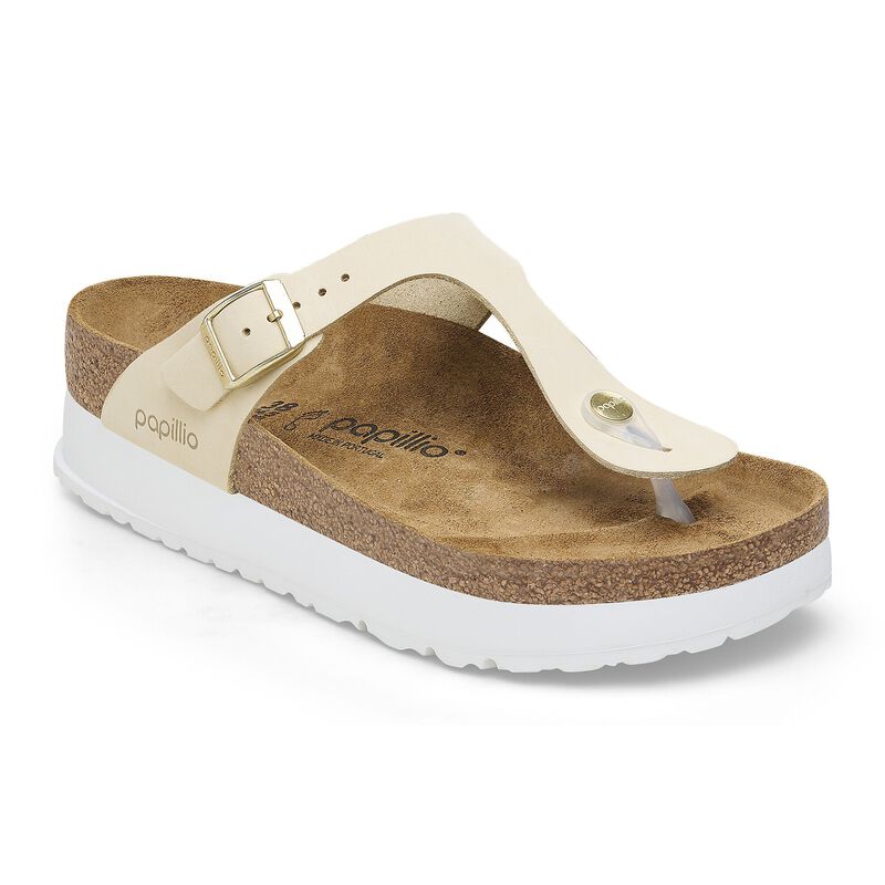 BIRKENSTOCK Gizeh Flex Platform Nubuck Leather Baby Blue Walk Edit detail
