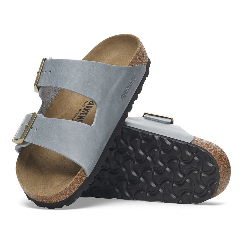 BIRKENSTOCK Arizona Waxy Leather Basalt Gray Daily Comfort detail