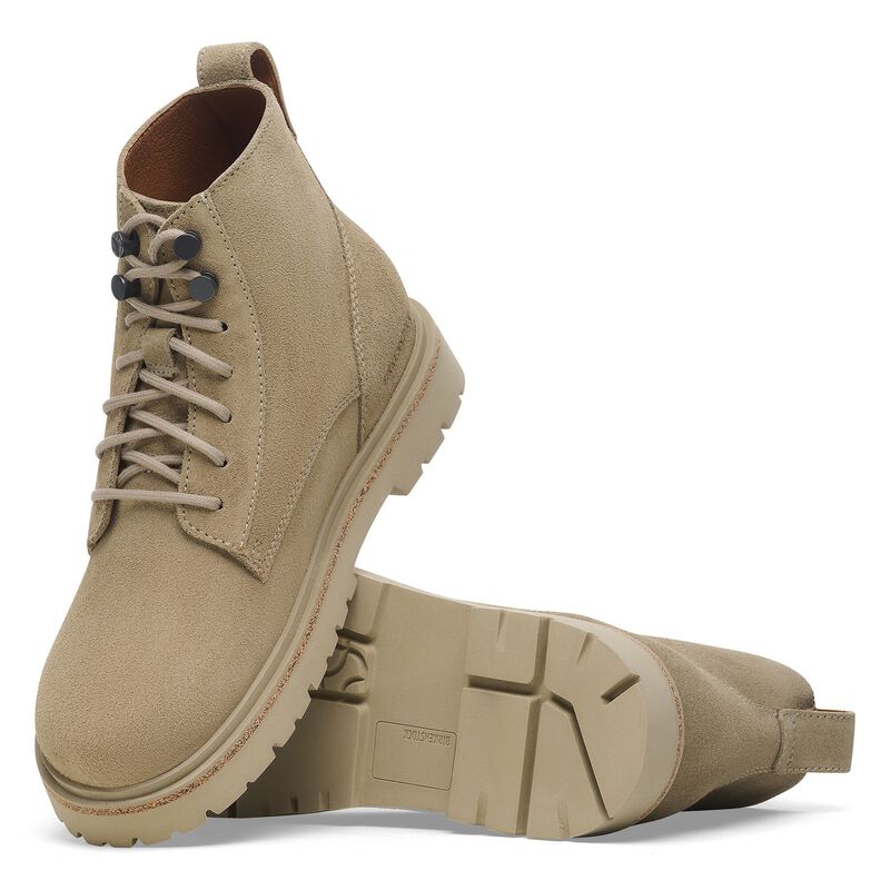 BIRKENSTOCK Highwood Lace Mid Men Suede Leather Taupe Classic Fit detail