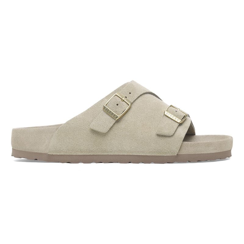 BIRKENSTOCK Zürich Suede Leather Taupe Lounge Fit detail