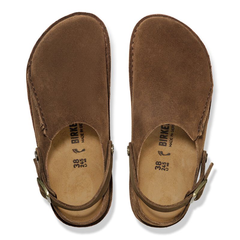 BIRKENSTOCK Lutry Premium Suede Leather Dark Tea Daily Comfort detail
