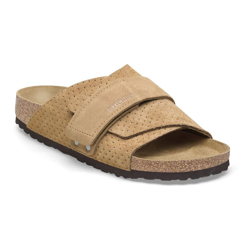 BIRKENSTOCK Kyoto Suede Leather Embossed New Beige Trail Easy detail
