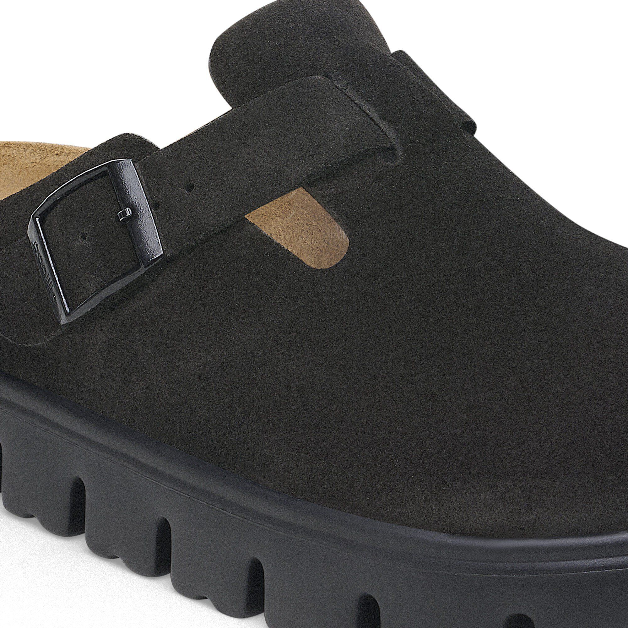 Boston Chunky Suede Leather in Color Black/Black Boston Chunky Suede Leather in Color Black/Black