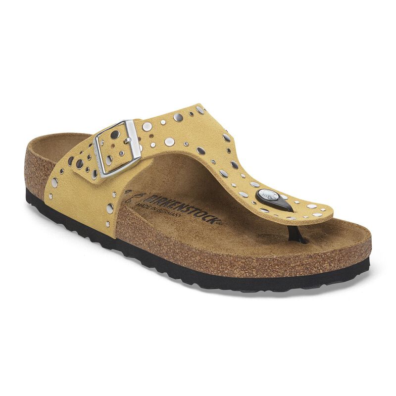 BIRKENSTOCK Gizeh Rivet Suede Leather Mink Easy Walk detail
