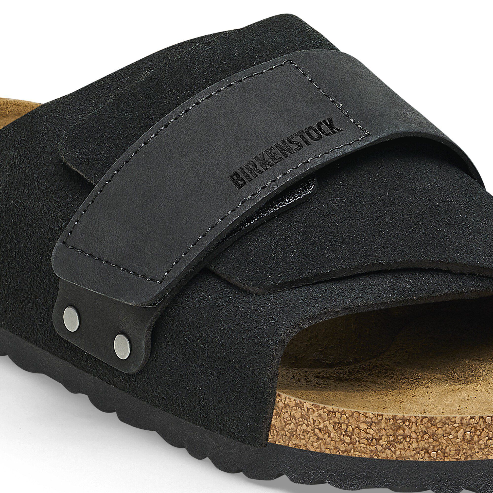 【BIRKENSTOCK kyoto】 レザーサンダル 27ノマドブラック Kyoto Nubuck-Suede Leather in Color Black | BIRKENSTOCK US