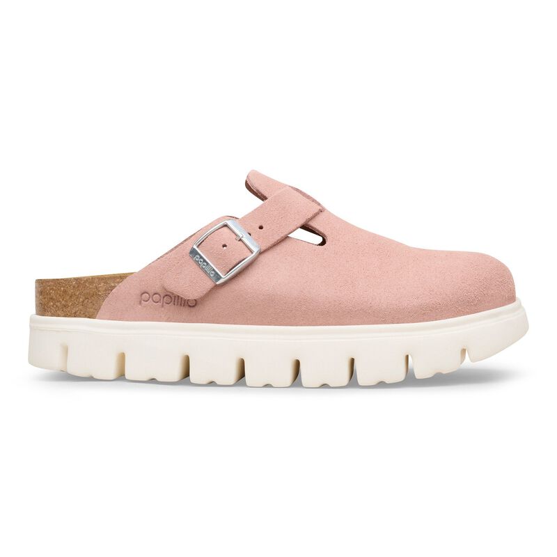 BIRKENSTOCK Boston Chunky Suede Leather Pink Clay Easy Walk detail