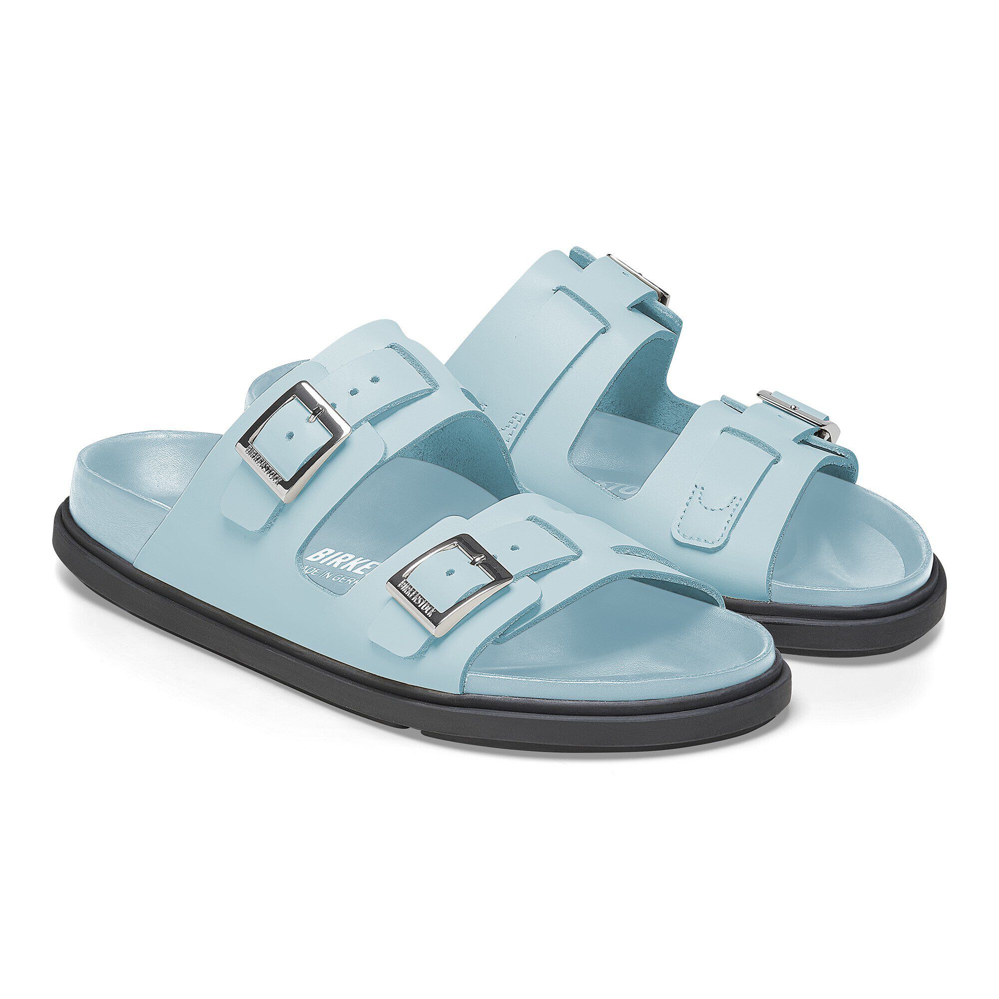 【新品未使用】希少BIRKENSTOCK別注モデル ST.BARTHS 22.5 St Barths Leather in Color Mineral Blue | BIRKENSTOCK US