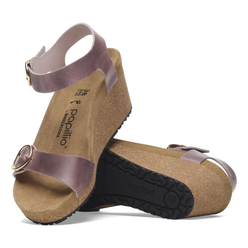 BIRKENSTOCK Soley Leather Lavender City Comfort detail