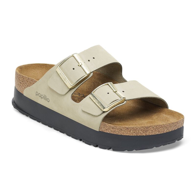 BIRKENSTOCK Arizona Flex Platform Nubuck Leather Pepper Classic Fit detail