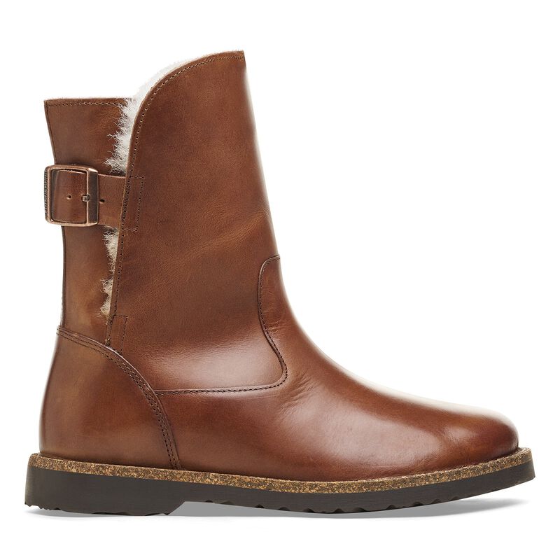 BIRKENSTOCK Uppsala Shearling Natural Leather Cognac Contour Sole detail