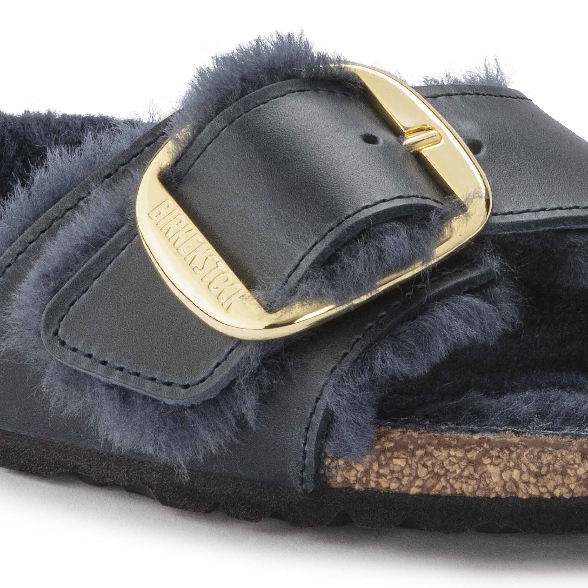 Madrid Big Buckle Shearling Oiled Leather