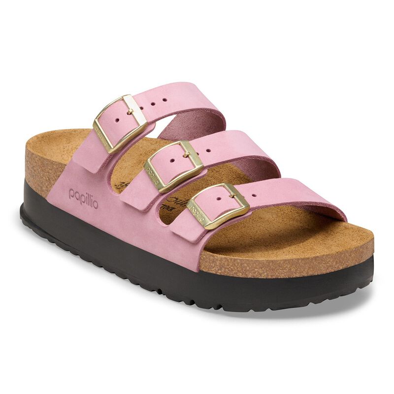 BIRKENSTOCK Florida Flex Platform Nubuck Leather Dark Tea Daily Comfort detail