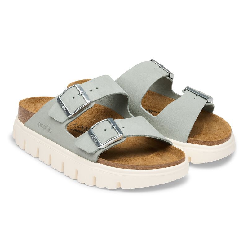 BIRKENSTOCK Arizona Platform Suede Leather Pure Sage Walk Edit detail