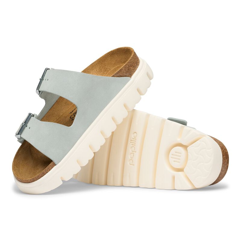 BIRKENSTOCK Arizona Platform Suede Leather Pure Sage Walk Edit detail