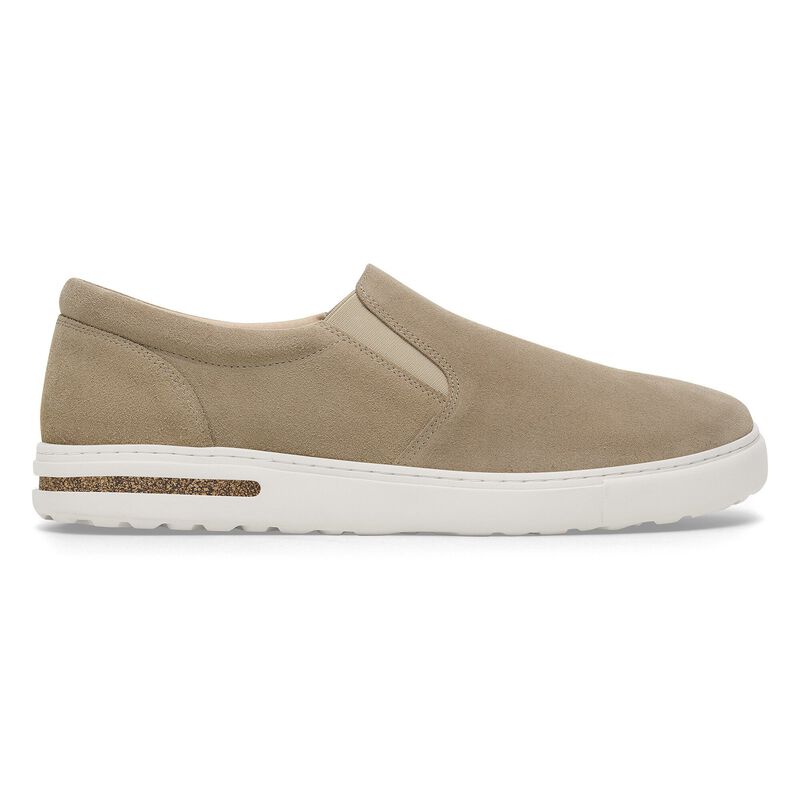 BIRKENSTOCK Oswego Suede Leather Taupe Trail Easy detail