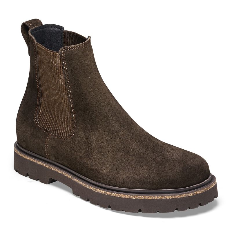 BIRKENSTOCK Highwood Slip On Women Suede Leather Dark Tea Classic Fit detail