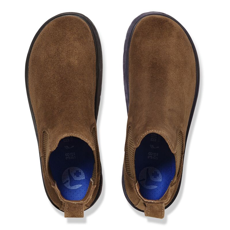 BIRKENSTOCK Highwood Slip On Women Suede Leather Dark Tea Classic Fit detail