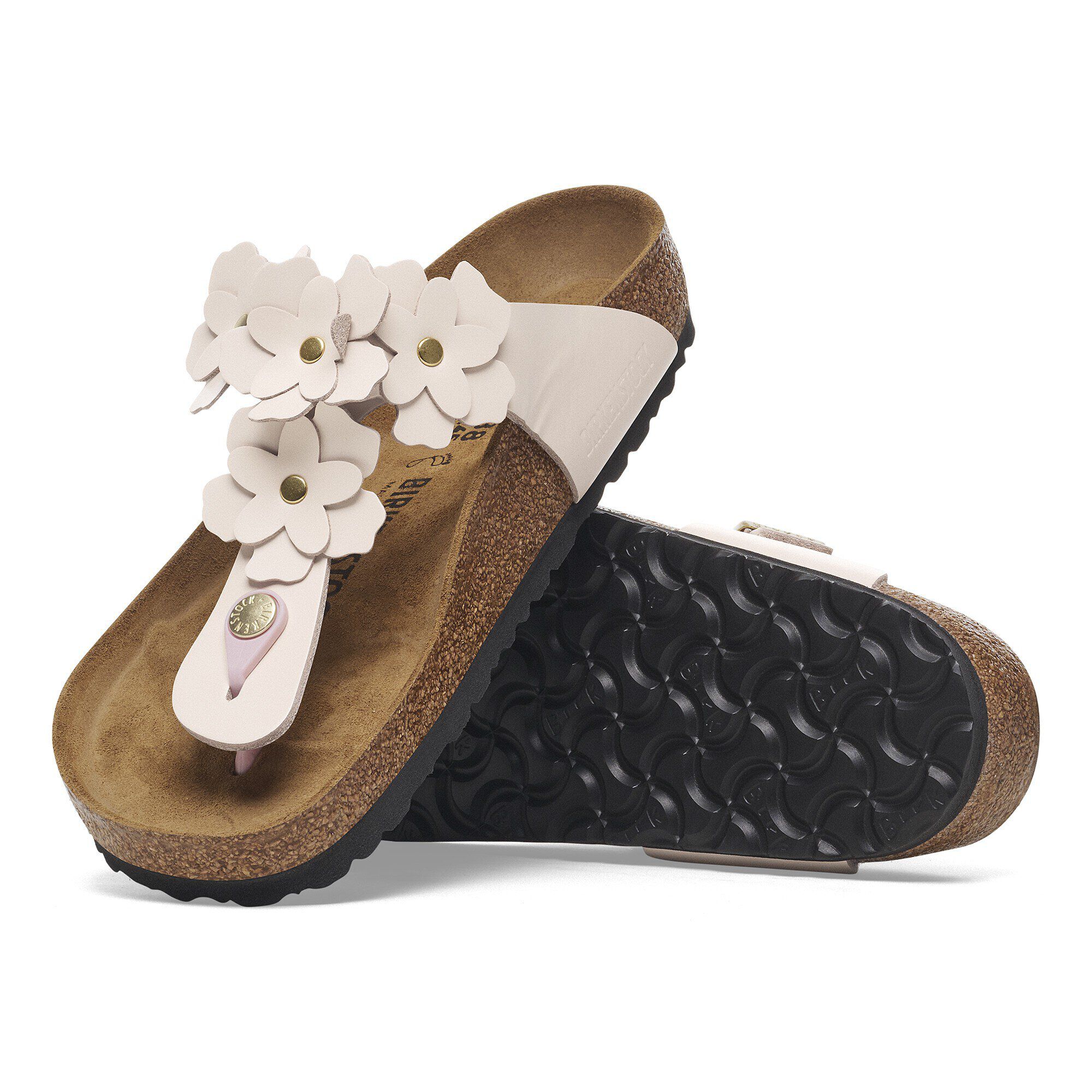 Gizeh Flower Leather in Color Light Rose | BIRKENSTOCK US