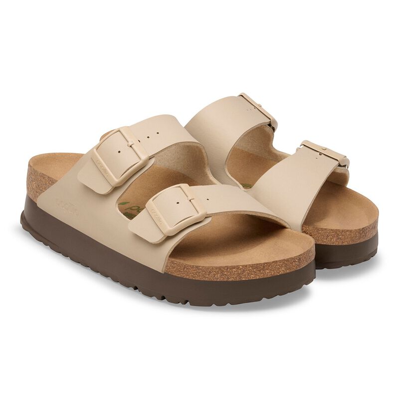 BIRKENSTOCK Arizona Flex Platform Birko-Flor Sandcastle Soft Footbed detail