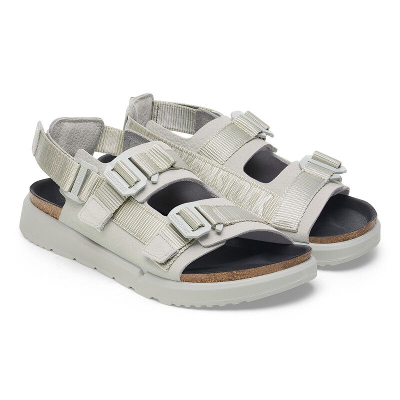 BIRKENSTOCK Shinjuku Leather-Textile Mineral Gray Daily Comfort detail