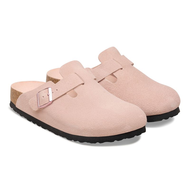 BIRKENSTOCK Boston Soft Footbed Suede Leather Light Rose Contour Sole detail