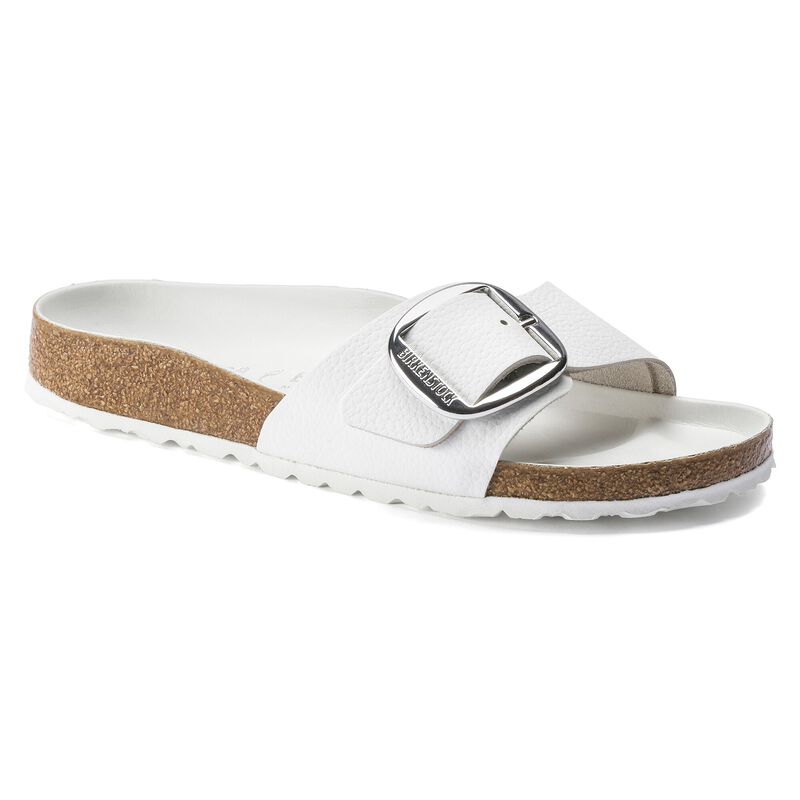 BIRKENSTOCK Madrid Big Buckle Natural Leather White Lounge Fit detail