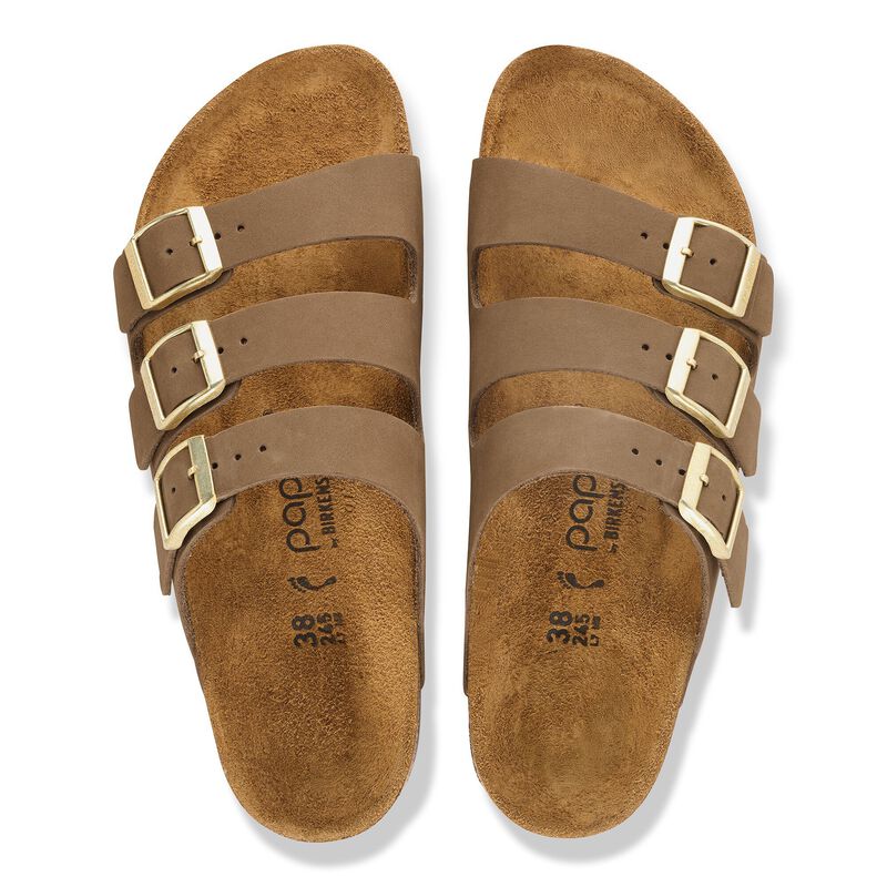 BIRKENSTOCK Florida Flex Platform Nubuck Leather Dark Tea Daily Comfort detail