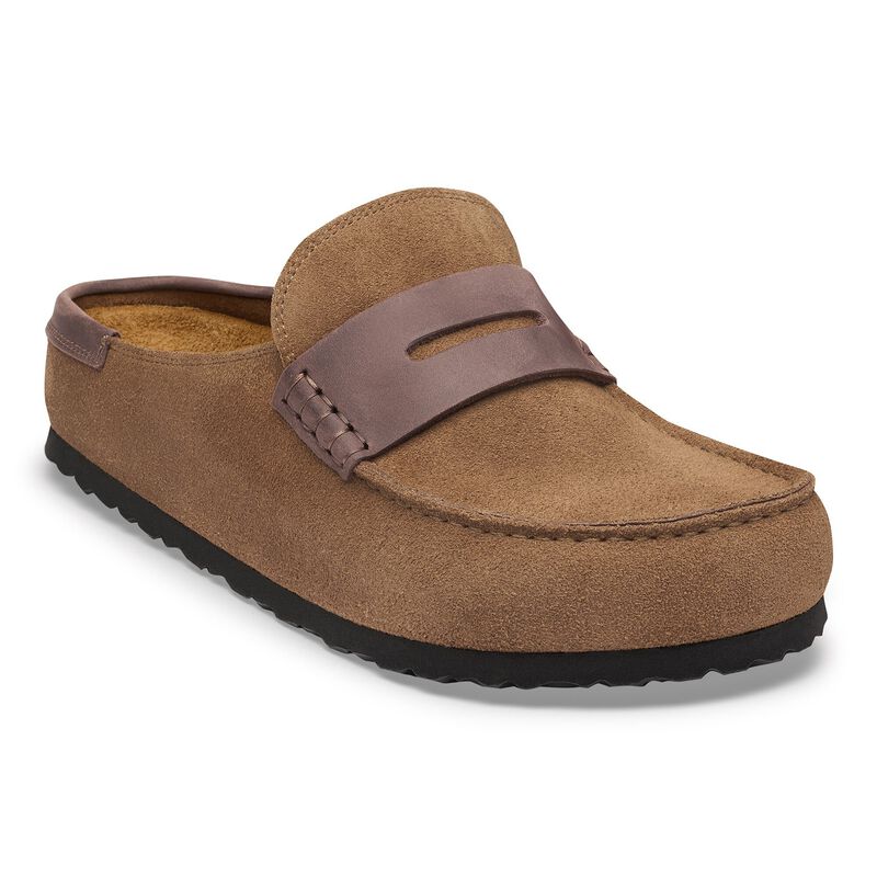 BIRKENSTOCK Naples Wrapped Mixed Leather Charcoal Trail Easy detail