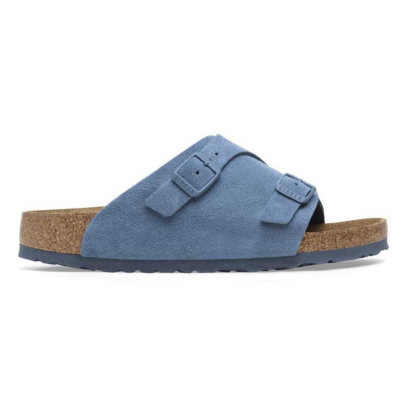 BIRKENSTOCK Zürich Suede Leather Elemental Blue Trail Easy detail