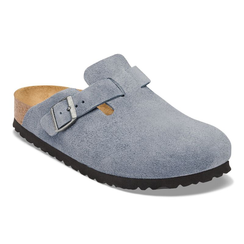 BIRKENSTOCK Boston Suede Leather Lavender Sky Easy Walk detail