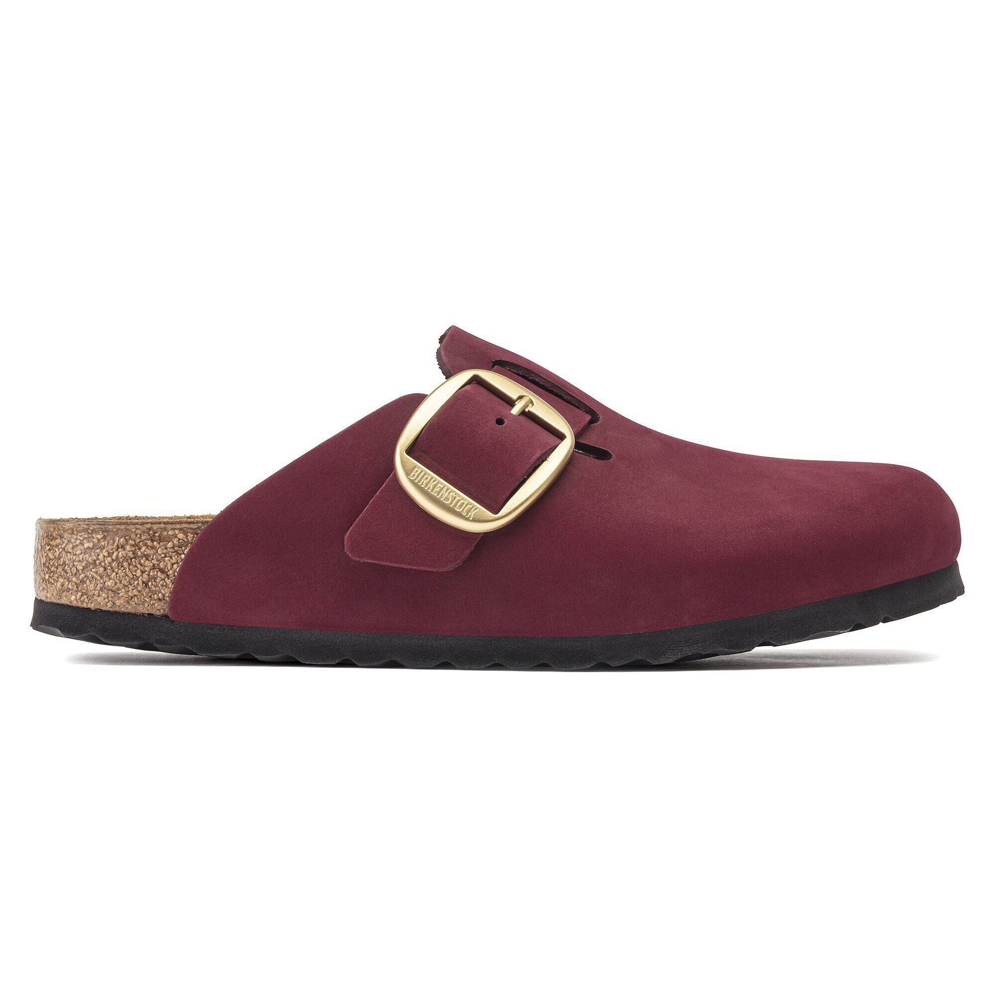 Birkenstock Boston Big Buckle マルーン 39 Boston Big Buckle Nubuck Leather in Color Maroon