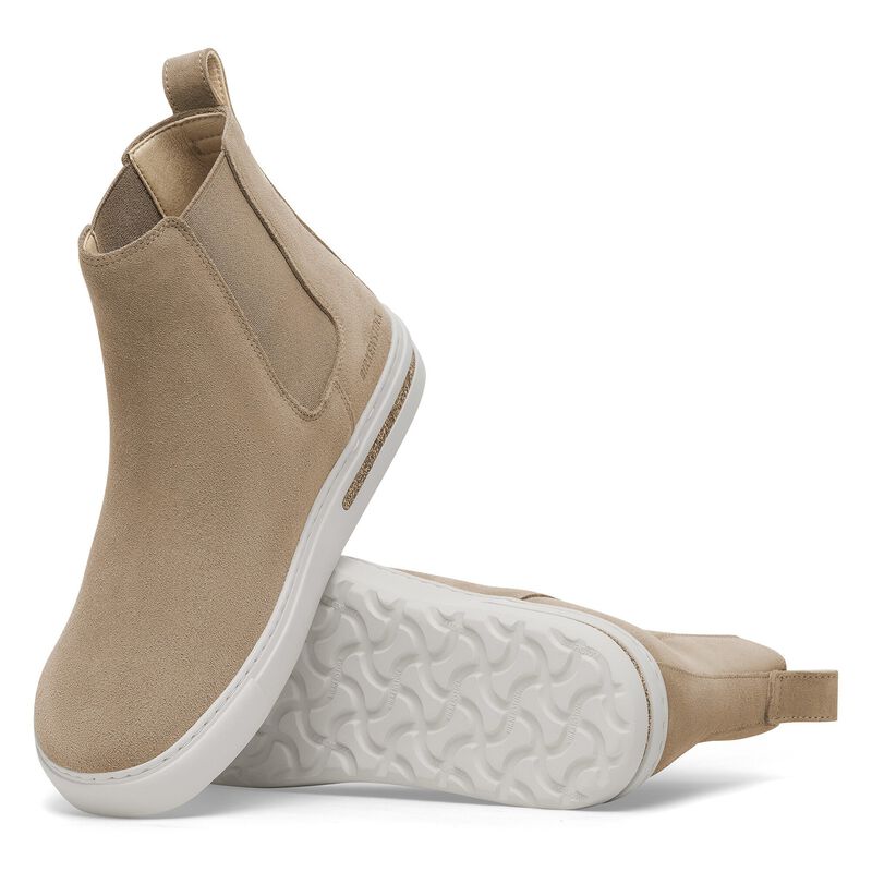 BIRKENSTOCK Bend Chelsea Suede Leather Taupe Soft Sole detail