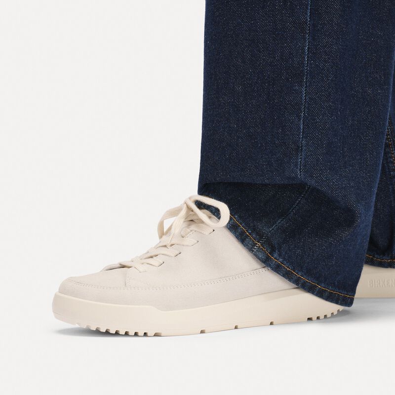 BIRKENSTOCK Melbourne Suede Leather Antique White Trail Easy detail