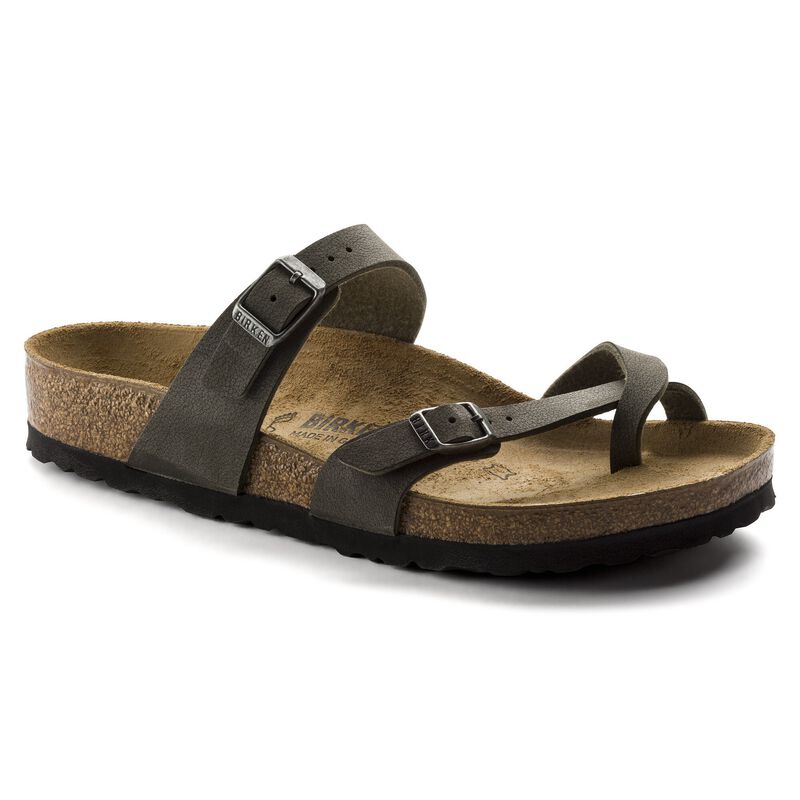 BIRKENSTOCK Mayari Birko-Flor Nubuck Mocha City Comfort detail