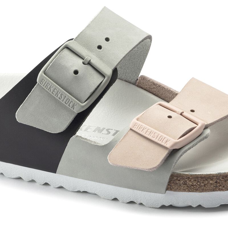 BIRKENSTOCK Arizona Split Nubuck Leather Mineral/Light Rose Soft Sole detail