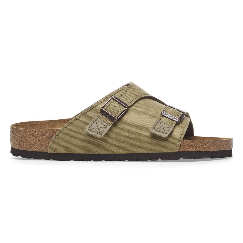BIRKENSTOCK Zürich Canvas Natural Fiber Faded Khaki Daily Comfort detail