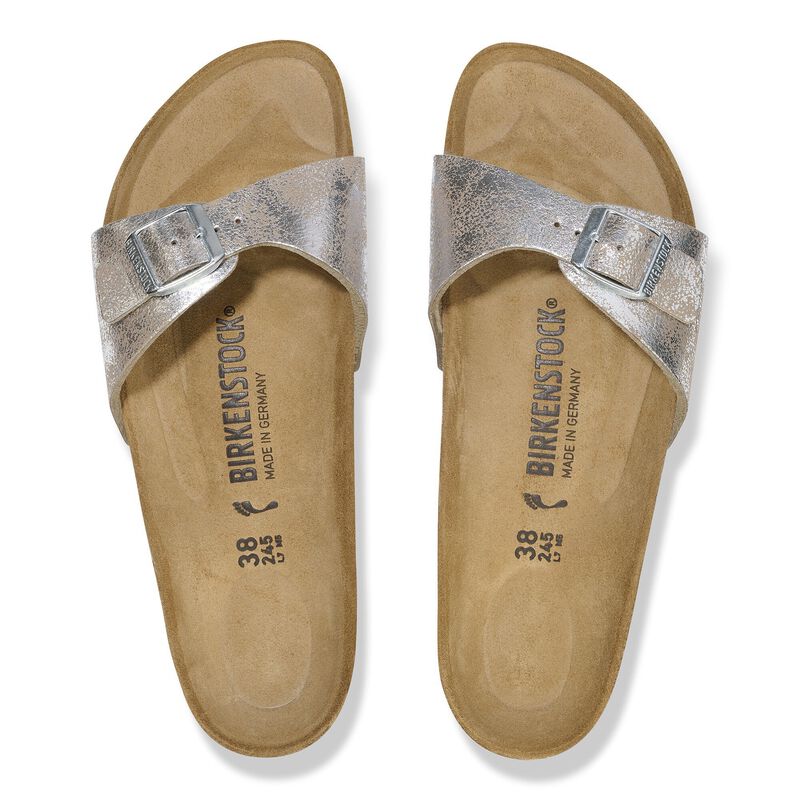 BIRKENSTOCK Madrid Synthetik Washed Metallic Silver Walk Edit detail