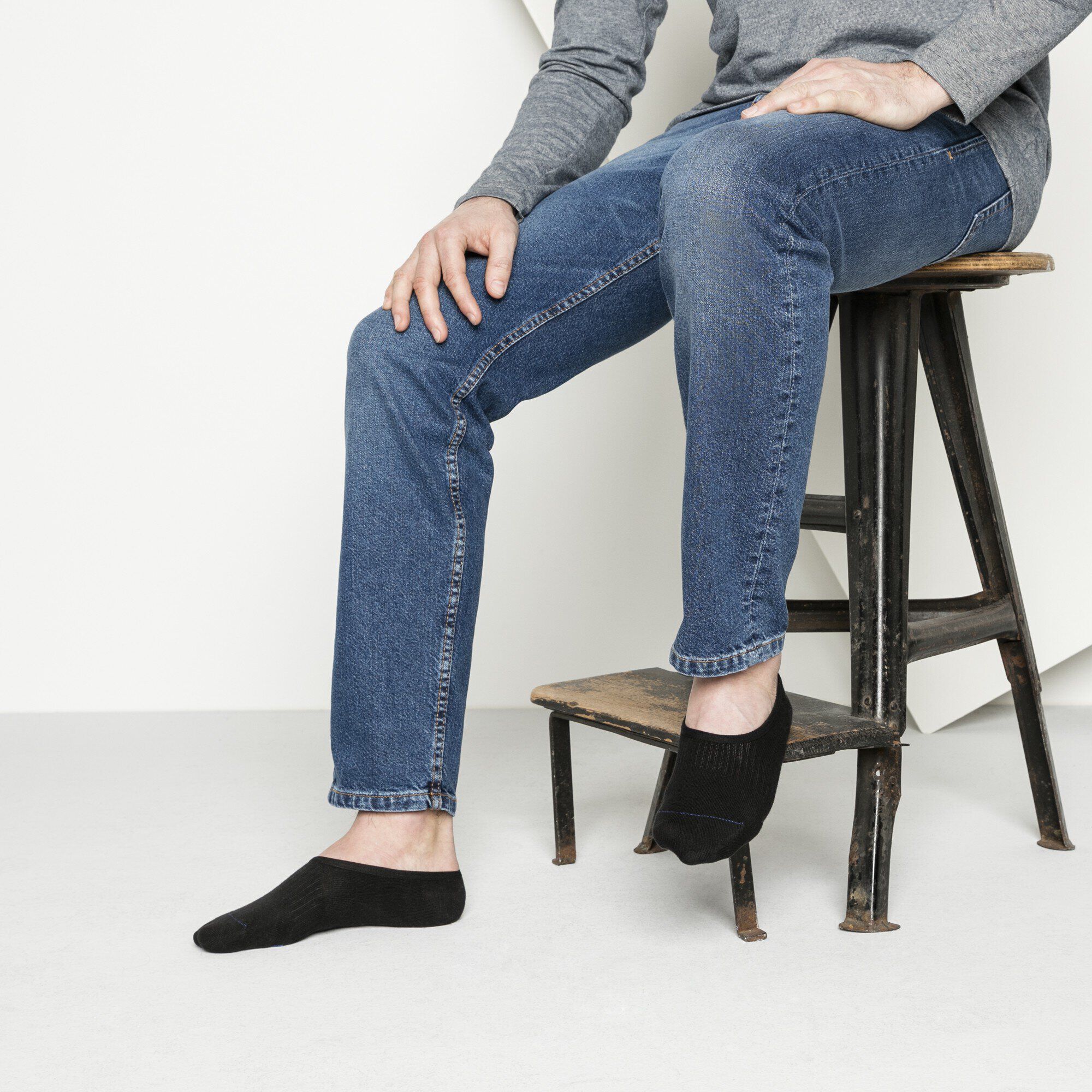 Cotton Sole Invisible Men Cotton-Polyamide-Elastane