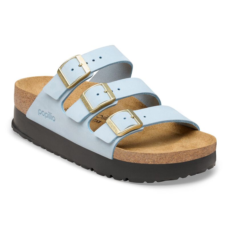 BIRKENSTOCK Florida Flex Platform Nubuck Leather Dark Tea Daily Comfort detail