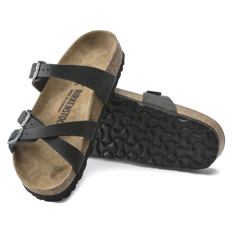 BIRKENSTOCK Franca Natural Leather Oiled Black Soft Sole detail