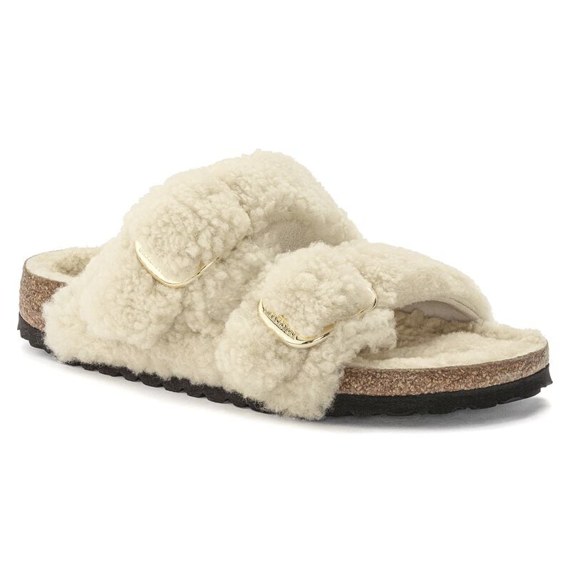 BIRKENSTOCK Arizona Big Buckle Shearling Fuchsia Tulip Lounge Fit detail