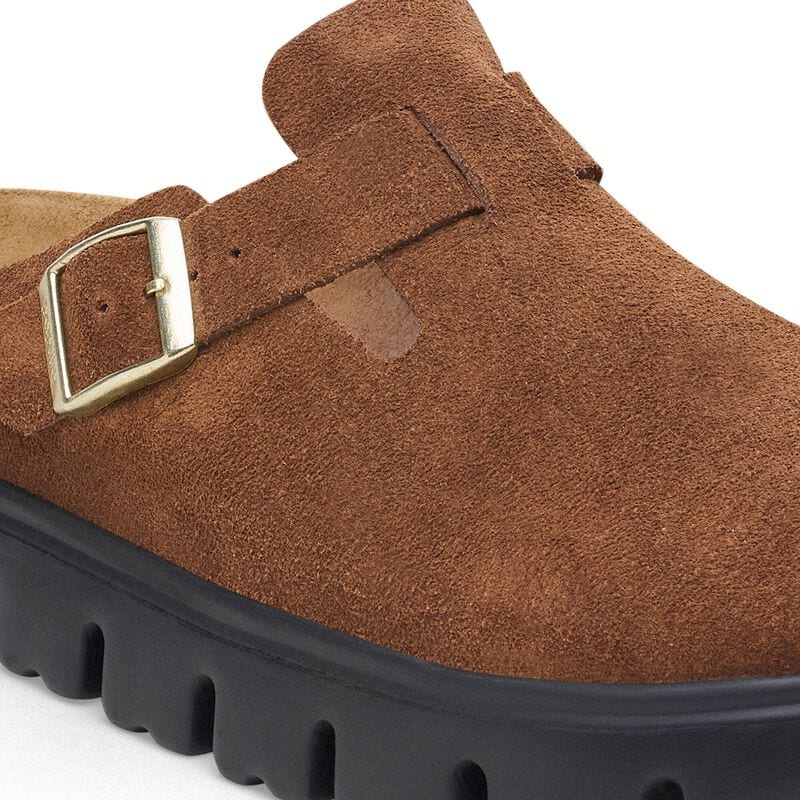 BIRKENSTOCK Boston Chunky Suede Leather Dark Tea/ Black Walk Edit detail