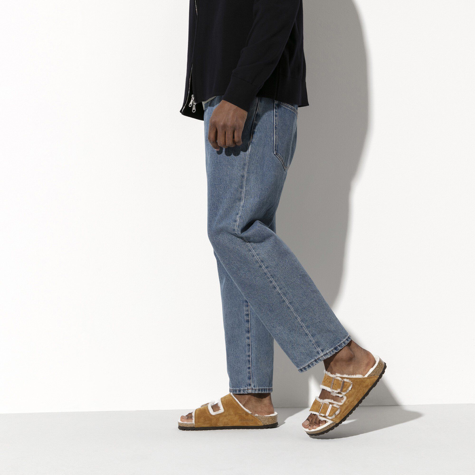 Arizona Shearling Suede Leather in Color Mink | BIRKENSTOCK US