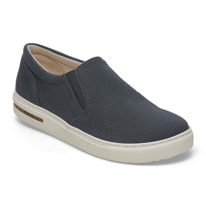BIRKENSTOCK Oswego Natural Leather/Textile Midnight Blue Walk Edit detail