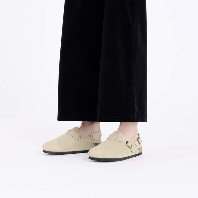 Sw 656 Tokio Shearling Suede Leather in Color Taupe | BIRKENSTOCK US