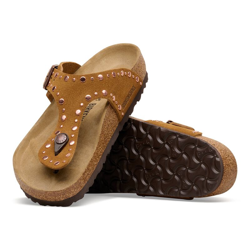 BIRKENSTOCK Gizeh Rivet Suede Leather Mink Easy Walk detail